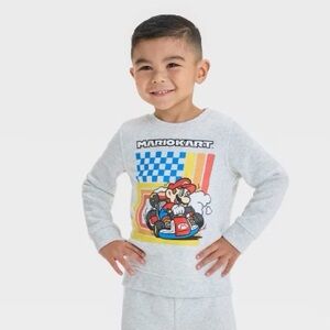 Nintendo Mario Kart Kids Sweatshirt - Gray and Multicolor